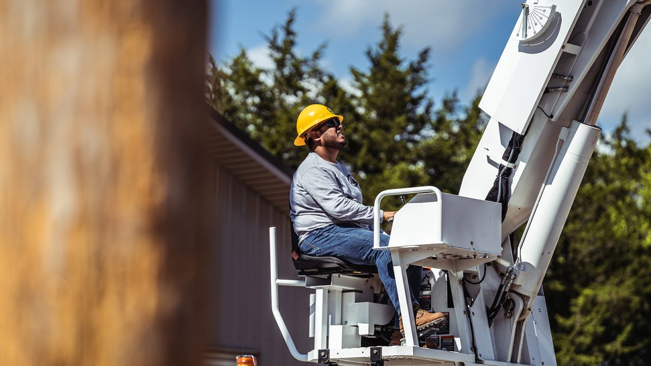 Student Operating Crane.